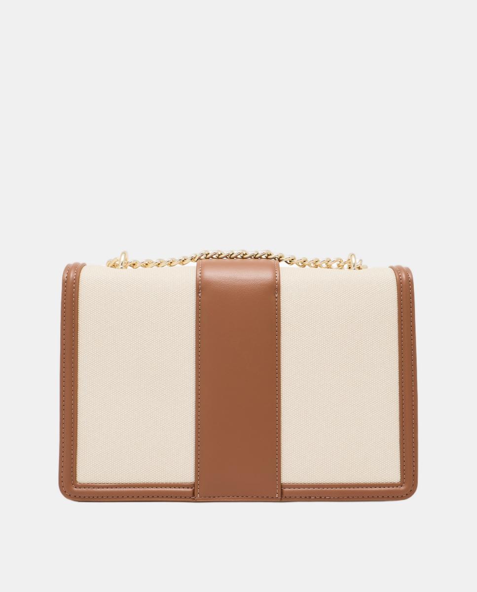 Mini bolsa transversal em tecido trançado Armani Exchange